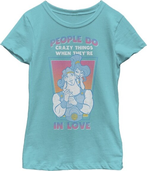 Hercules Girl'sHerculesValentine'sDayPeopleDoCrazyThingsT-Shirt-TahitiBlue-XSmall