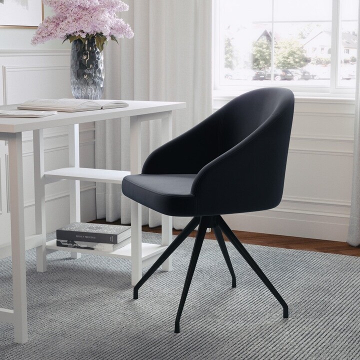 Martha Stewart Upholstered Stationary Swivel Home Office Chair ShopStyle