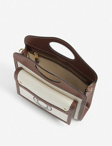 Thumbnail for your product : Burberry Pocket mini logo-print canvas and leather top-handle bag