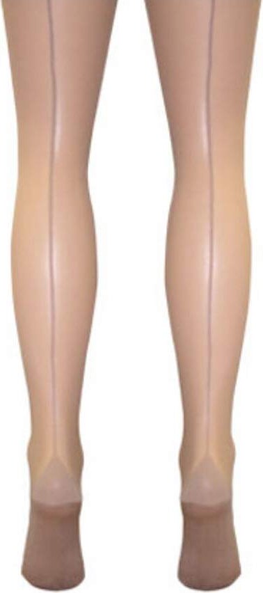 XL to 54/" Tights Gloss Look,Nude with Nude Seam Stiletto Heel