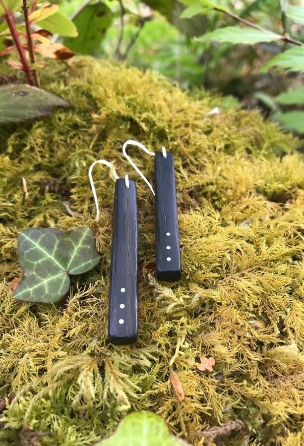 Etsy 5000 Year Old Irish Bog Oak Earrings Hand-Carved Long Black Wood Unique 5Th Anniversary Gift From Ireland