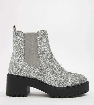 ASOS Design DESIGN Revival chunky chelsea boots in glitter