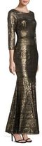 Thumbnail for your product : Kay Unger Metallic Trumpet Gown