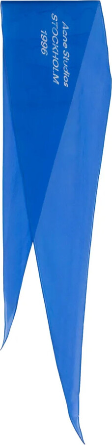 Acne Studios Logo-Print Silk Scarf