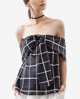 Thumbnail for your product : J.o.a. Plaid Off-The-Shoulder Top
