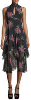 Thumbnail for your product : Nanette Lepore La Rosa Ruffled Silk Keyhole Dress