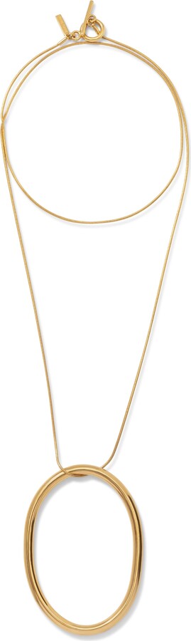 Jaredjamin Gold Heavenly Hoop Oval Pendant Necklace