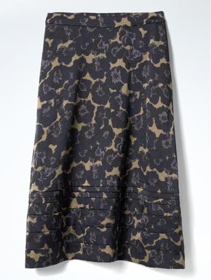 Banana Republic Stitched Floral Midi Skirt
