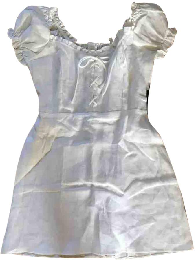 reformation white linen dress