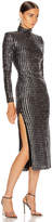 Thumbnail for your product : Smythe Sequin Side Slit Dress in Silver Sequin Stripe | FWRD