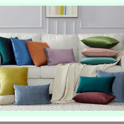 BRBCA Luxury Velvet Cushion Covers - Set of 2 Soft Decorative Throw Pillow Cases for Couch Sofa Bedroom Car Office Chair - Square Pillows