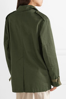 Thumbnail for your product : Theory Thornwood Grosgrain-trimmed Cotton-twill Jacket - Army green