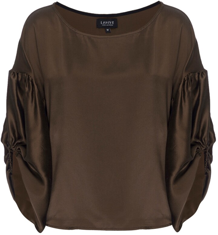 Chocolate Brown Silk Tops | Shop the ...