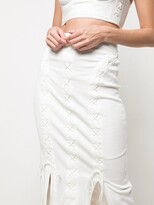 Thumbnail for your product : Kiki de Montparnasse Lace-Up Midi Skirt