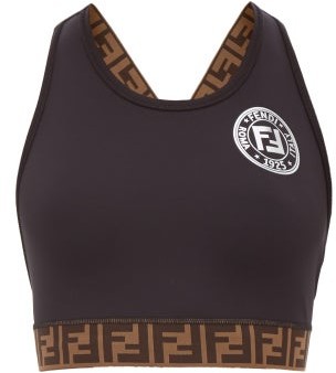 Fendi Ff-straps Medium-impact Sports Bra - Black