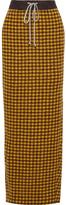 Thumbnail for your product : Rick Owens Pillar Checked Alpaca And Wool-blend Maxi Skirt