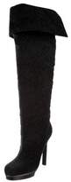 Thumbnail for your product : Diego Dolcini Crystal Suede Over-The-Knee Boots