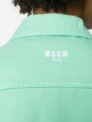 MSGM Logo Print Denim Jacket