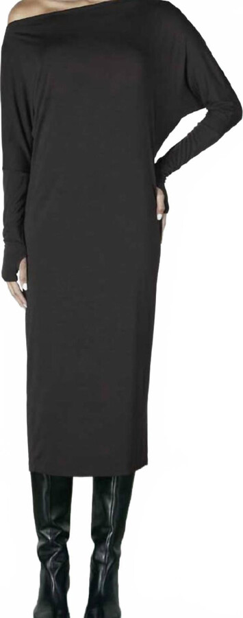 Enza Costa Silk Jersey Slouch Dress In Black