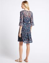 Thumbnail for your product : Marks and Spencer Ditsy Print Flared Sleeve Swing Dress