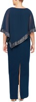 Thumbnail for your product : SL Fashions Plus Size Asymmetrical-Overlay Gown