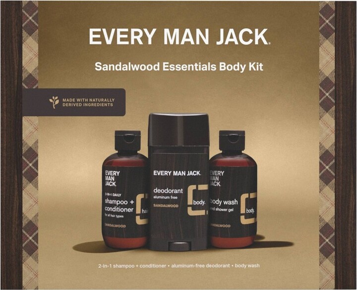 Every Man Jack Men's Sandalwood Essentials Body Kit Cleanse & Hydrate
