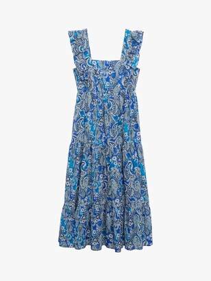 MANGO Paisley Print Maxi Dress, Blue