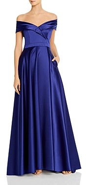 Avery G Avery G Satin Off-the-Shoulder Gown - 100% Exclusive