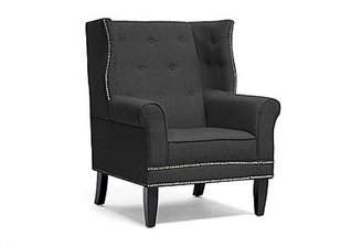 Baxton Studio Kyleigh Gray Linen Modern Arm Chair