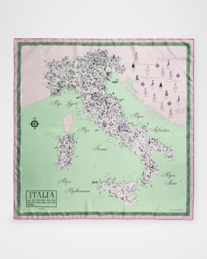 Rani Arabella Italy-Print Silk Scarf