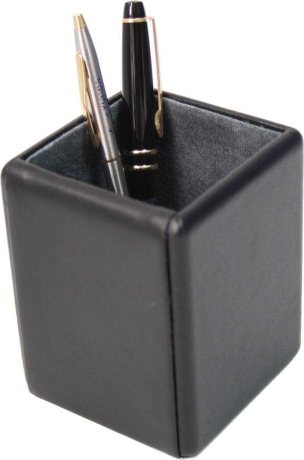 ROYCE New York Suede Lined Pen Pencil Organizer