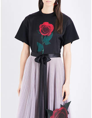 Christopher Kane Beauty and the Beast Rose cotton T-shirt