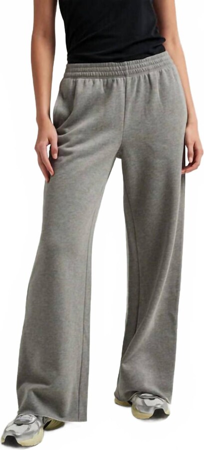 Richer Poorer Women's Recycled Fleece Wide Leg Pant In Heather Grey