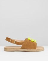 Thumbnail for your product : Park Lane Embellished Sling Flat Sandals