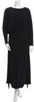 Thumbnail for your product : Derek Lam Fringe-Trimmed Long Sleeve Gown w/ Tags Black Fringe-Trimmed Long Sleeve Gown w/ Tags