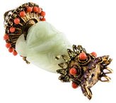 Thumbnail for your product : Iradj Moini Carved Nephrite & Coral Brooch