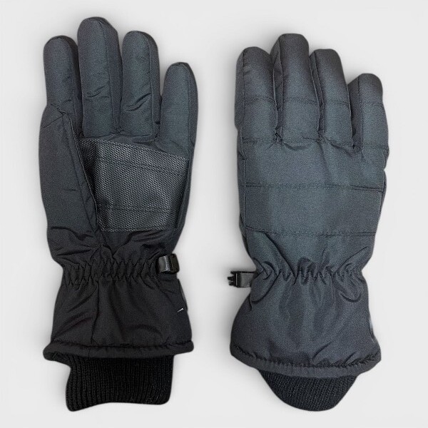 Canada Weather Gear CanadaWeatherGearWomen'sSkiGloves–WaterResistant,WarmKnitCuffWinterGloveswithWarmthIndicatorforColdWeatherinBlack,Medium