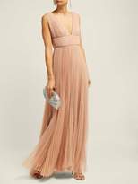 Thumbnail for your product : Maria Lucia Hohan Kylie Crystal Embellished Pleated Tulle Dress - Womens - Nude