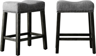 Hokku Designs Upholstered Backless Saddle Seat Counter Stools \