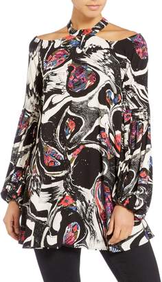 Free People Drift Away Longline Top With Cut Out Shoulders