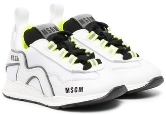 Msgm Kids Logo-Print Lace-Up Sneakers