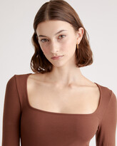 Thumbnail for your product : Quince Tencel Rib Knit Long Sleeve Square Neck Dress