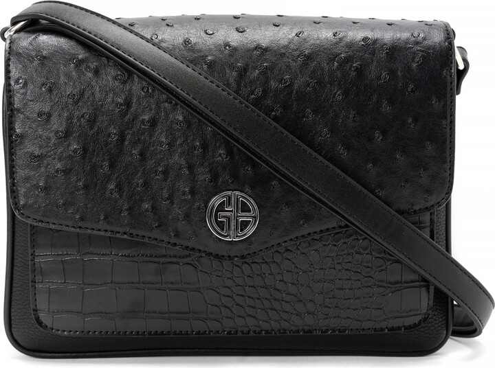 Buy YOUZEY Black Croc Embossed Vegan Leather Envelope Crossbody Bag for  Women, Designer Crossbody Bag Purse
