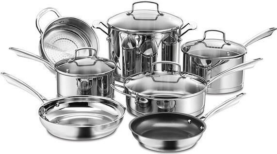 Cuisinart 11-Piece Matte White Stainless Steel Cookware Set