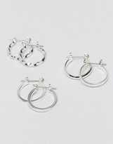 Thumbnail for your product : ASOS COLLECTION Pack of 3 20mm Hoop Earrings