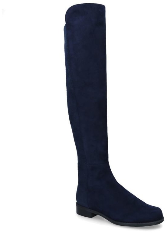 blue suede knee high boots uk