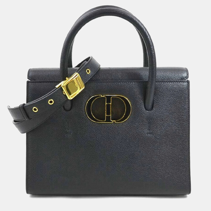 Christian Dior St Honore Black Leather Shoulder Bag