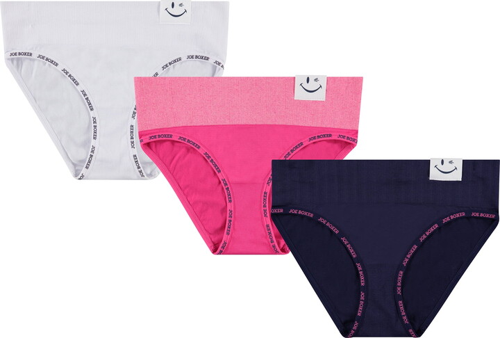 Joe Boxer Women's Seamless Microfiber Bikini Panties, 3-Pack, Sizes S-XL