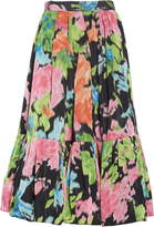 Thumbnail for your product : Marc Jacobs Ruffle Hem Floral Silk Taffeta Skirt