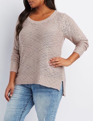 Charlotte Russe Plus Size Slub Knit Scoop Neck Sweater